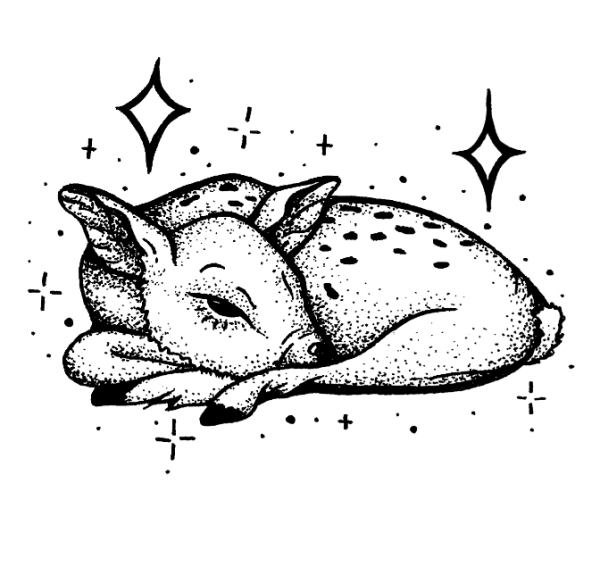 Motif Hewan dengan Teknik Dotwork